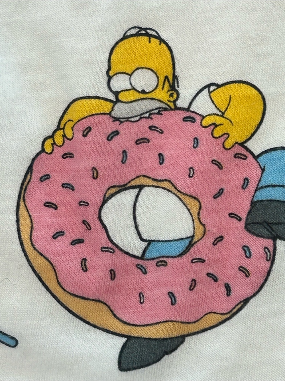 The Simpsons Homer Simpson pink "D'oh-nut" All-Over Print up cycled crop top SM - Picture 2 of 5